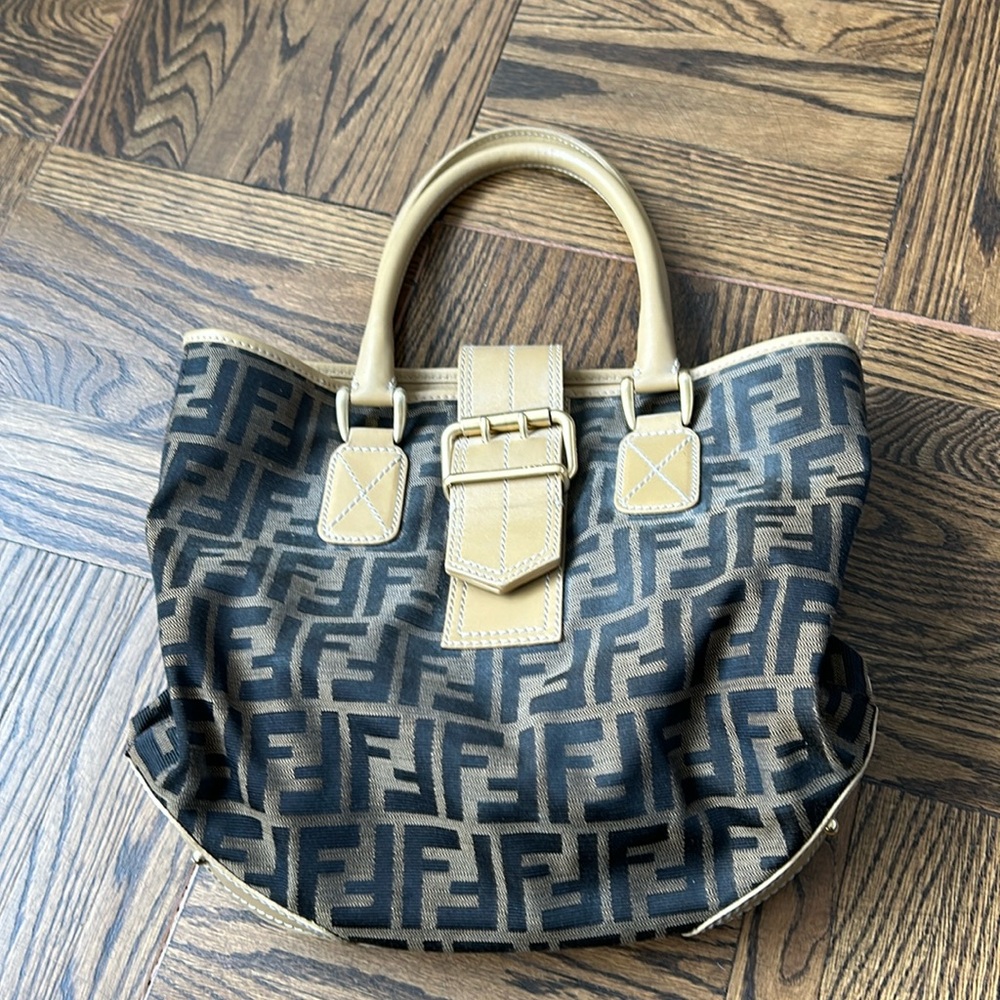 Fendi handle bag with buckle closure